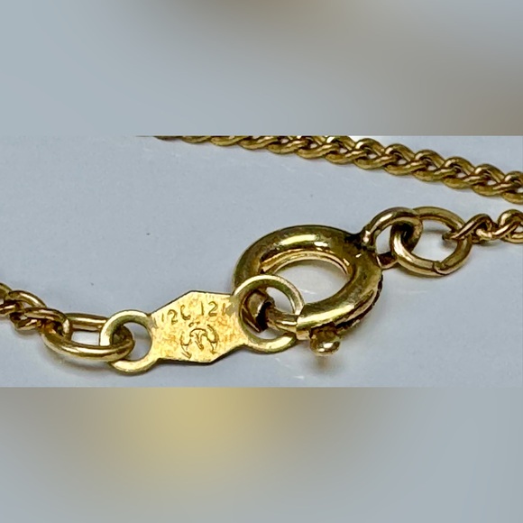 Vintage Atlas 12K GP Chain, with Antique 1920s Intercast CJ Hammer Charm #1063 - Picture 9 of 11